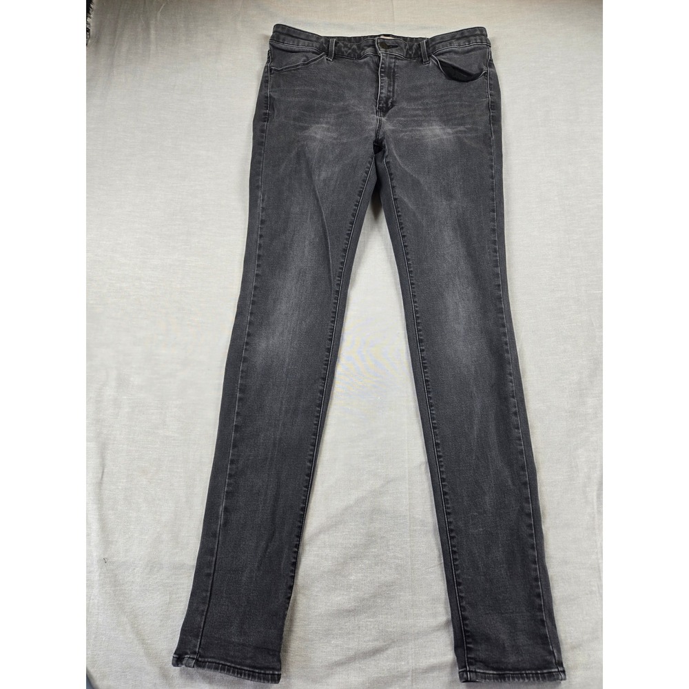 Uniqlo Leggings Pants Womens 32x31 Faded Black Tapered Mid Rise Stretch Denim